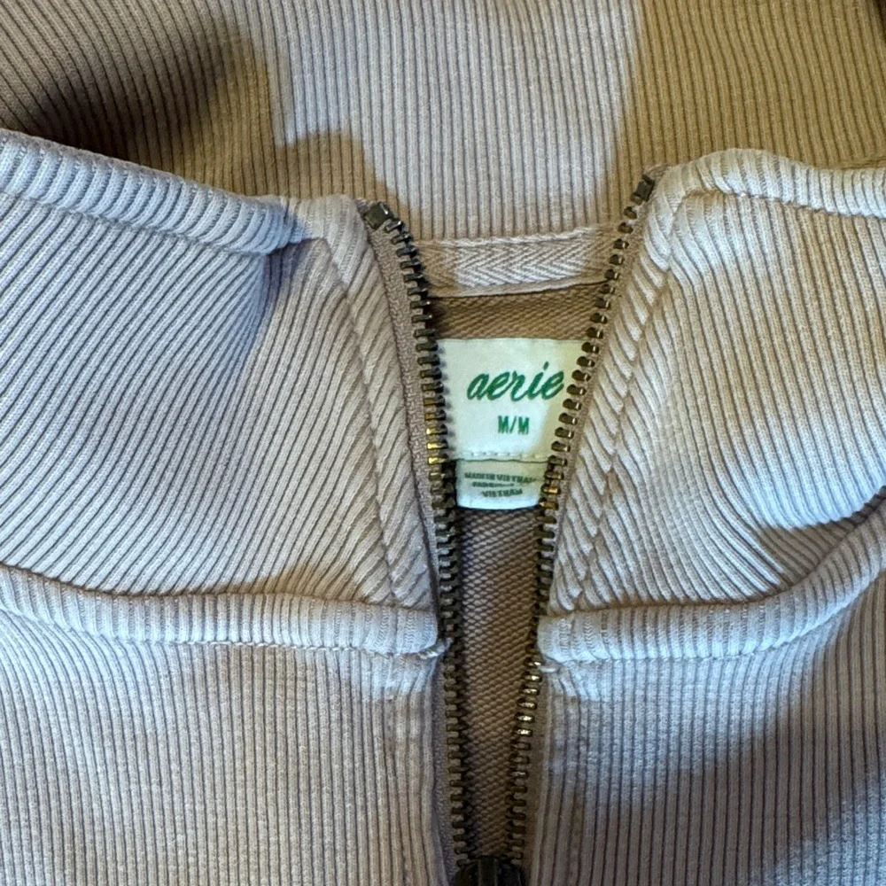 Aerie Women's Zip-Up Sweater - Pink Tan - Picture 2 of 5